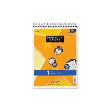 Mead Products Mead Five Star 1-Subject Wirebound Notebook, 8-1/2" x 11", College Ruled, 100 Sheets/Pad 6182